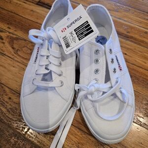Superga Crisp White Lace-Up Sneakers